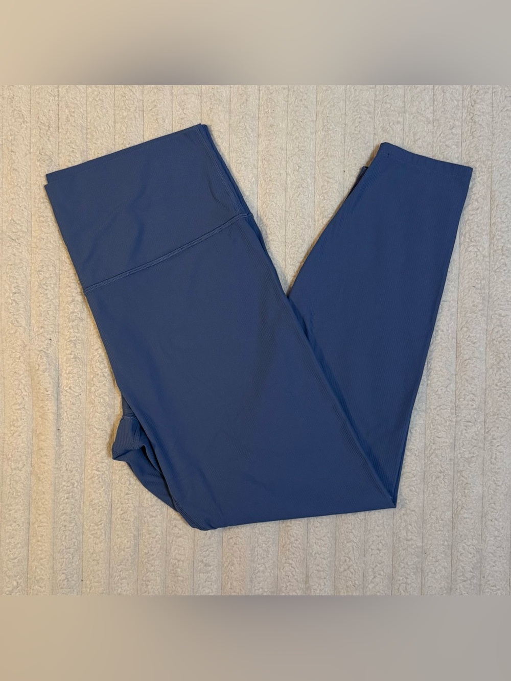 All In Motion Women's Blue Ribbed Everyday High Rise 7/8 Leggings L